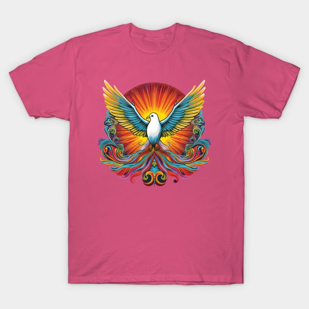 Dove Peace Pride Rainbow Colours T-Shirt by ArtLegend99